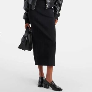 NWT The Frankie Shop Solange knitted pencil skirt in black